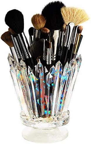 Ametist Kristal makyaj fırçası Tutucu Kızdırma ve Parlaklık, Fırça ve kalemlik Makyaj masası veya Ofis Organizatörü