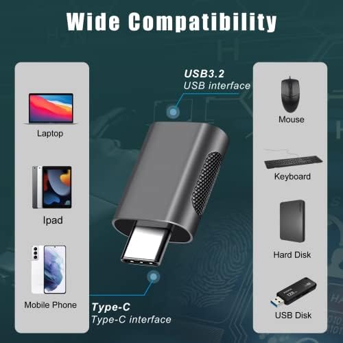 Wyssay [4 Paket USB C'den USB Adaptörüne (2 Paket) ve USB'den USB C Adaptörüne (2 Paket) [Alüminyum Kabuk] iPhone/PC/Samsung/Airpods
