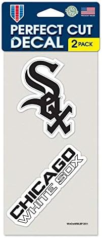 Wincraft MLB Chicago White Sox Decal4x4 Mükemmel Kesim Seti 2 Çıkartmaları, Takım Renkleri, Bir Boyut