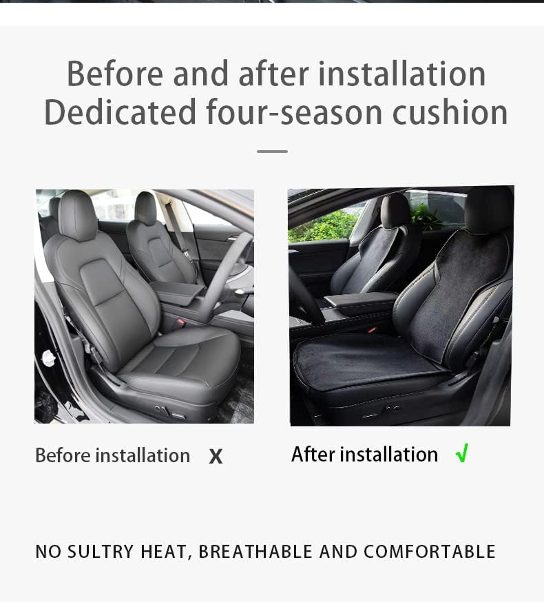 BEMEIR Araba koltuk minderi ped koruyucu Kapakları, Sürücü Ön Arka Koltuk Tezgah minder örtüsü Tesla Model 3 için(2017-2022),