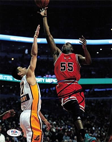 E'TWAUN MOORE İmzalı 8x10 Fotoğraf PSA/DNA Chicago Bulls İmzalı-İmzalı NBA Fotoğrafları