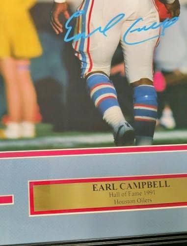 Earl Campbell İmzalı İmzalı 11x14 Fotoğraf Çerçeveli Oilers JSA - İmzalı NFL Fotoğrafları