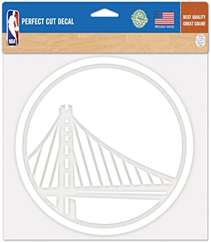 NBA Golden State Warriors Mükemmel Kesim Beyaz Çıkartma, 8 x 8, Çok Renkli
