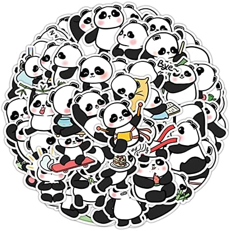su Şişeleri için 60 adet Panda Karikatür Sevimli Çıkartmalar, Karalama Defteri için Kawaii Karikatür Hayvanlar Çıkartmalar,
