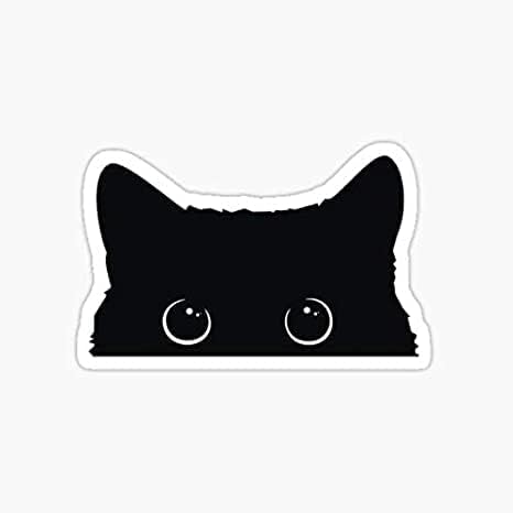 Sevimli Siyah Kedi vinil yapışkan / Su Geçirmez vinil yapışkan / Otomobil Kamyon Duvarlar Dizüstü Bilgisayarlar Bardak