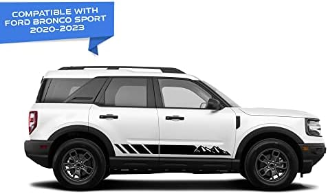 Dağ Çizgili Çıkartmaları Çıkartmaları Grafik Ford Bronco ile Uyumlu – Bronco Sport Tüm Nesiller (958MB) (Mat Siyah)
