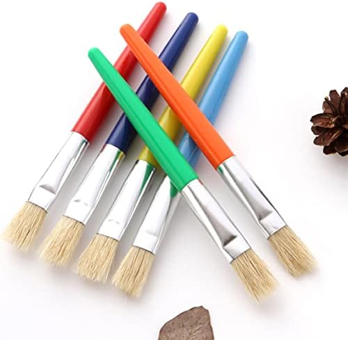 FAVOMOTO 10 adet Ahşap Sanatçı Yağ Ucu Vernikler Gesso Boyama Plastik Profesyonel Renkli Saplı Fırçalar Ahşap Yıkama