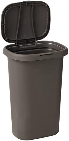Rubbermaid Bahar Üst Mutfak Banyo çöp tenekesi kapaklı, 13 Galon Gri Plastik çöp tenekesi, 49.2 litre