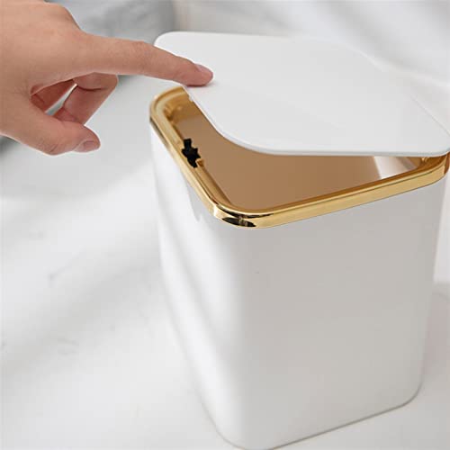ALLMRO Küçük çöp kutusu akıllı sensörlü çöp kovası Can Masası Küçük Güzel Mini Rüzgar Sepeti Kova Küçük (Renk: Beyaz)