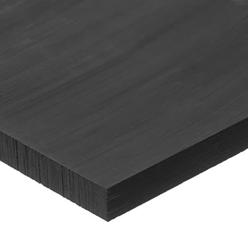 Delrin Asetal Homopolimer Plastik Levha, Siyah, 1/4 inç Kalınlığında x 6 inç Genişliğinde x 6 inç Uzunluğunda