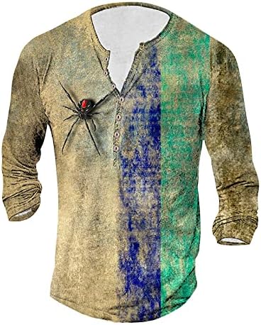 DuDubaby Erkek Termal Uzun Kollu Gömlek Uzun Kollu Grafik ve İşlemeli Moda Tişört İlkbahar ve Sonbahar Baskılı