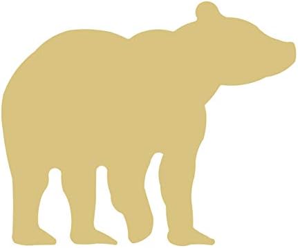 Ayı Kesme Bitmemiş Ahşap Grizzly Polar Siyah Kahverengi Ursa Hayvan MDF Şekil Tuval Tarzı 2