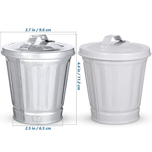 STOBOK 2 adet Masaüstü çöp tenekesi Mini çöp tenekesi Mini çöp tenekesi kapaklı Ev Ofis için Küçük Masaüstü (Beyaz)