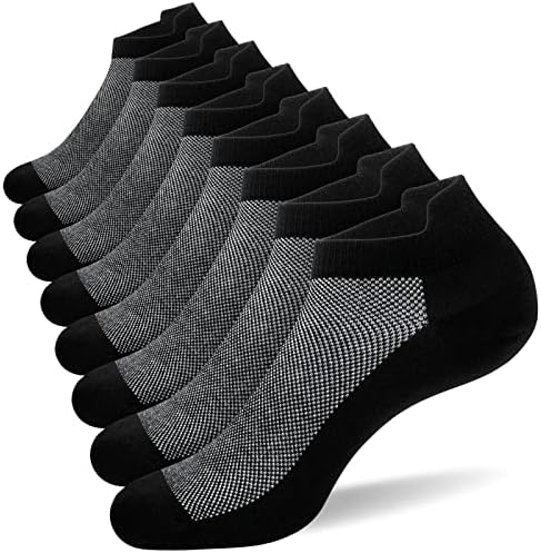 SİXDAYSOX 8 Paket Erkek Ayak Bileği Çorap Yastıklı Düşük Kesim Çorap Boyutu 11-13 / 14-16