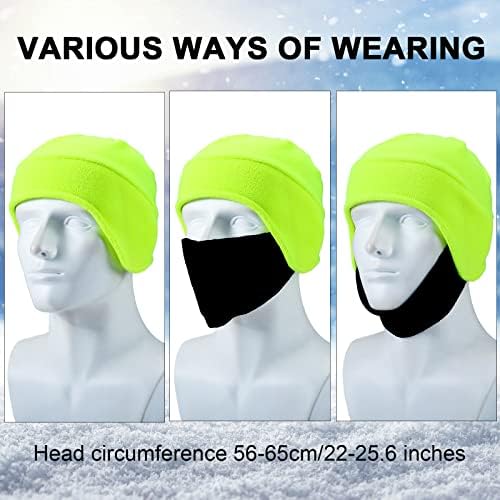 2 in 1 Şapka, 2 Adet Yüksek Görünürlük Renk Polar 2 in 1 Şapkalar Bere Şapka Erkekler Kadınlar için Maske ile Açık