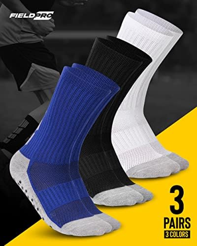 FieldPro 3 & 5 Pairs Yetişkin ve Gençlik Futbol Kavrama Çorap - 5 Renkler Erkek Kavrama Çorap Futbol / Futbol Kavrama