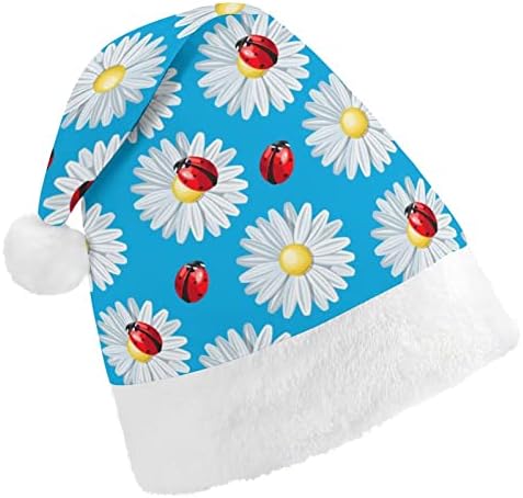 Uğur böceği ve Papatya Noel Şapka Kişiselleştirilmiş Santa Şapka Komik Noel Süslemeleri