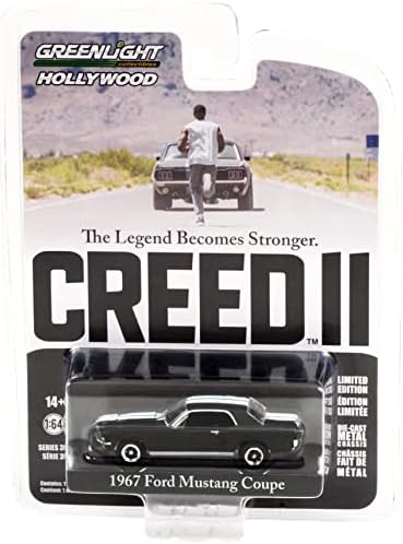 1967 Coupe (Adonis Creed's) Mat Siyah w/Beyaz Çizgili Creed II (2018) film Hollywood Serisi 1/64 pres döküm model