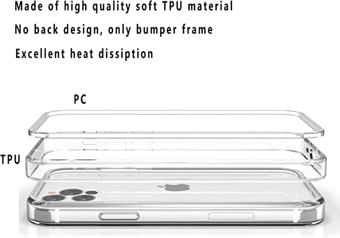 ıphone 14 Pro Tampon Kılıfı için teroxa, Slim Fit Yumuşak TPU Tampon Çerçeve Darbeye Dayanıklı, Arka kapak Tasarımı