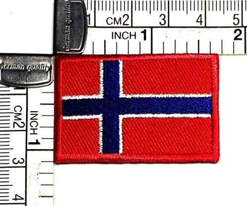 Kleenplus 3 adet. 1. 1X1. 6 İNÇ. Mini Norveç Bayrağı İşlemeli Yama Demir Dikmek Ulusal Amblem Yama Kare Şekli Bayrak