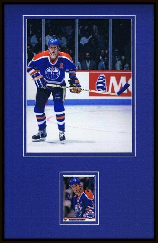 Kevin Lowe İmzalı Çerçeveli 11x17 Fotoğraf Ekranı JSA Oilers-İmzalı NHL Fotoğrafları