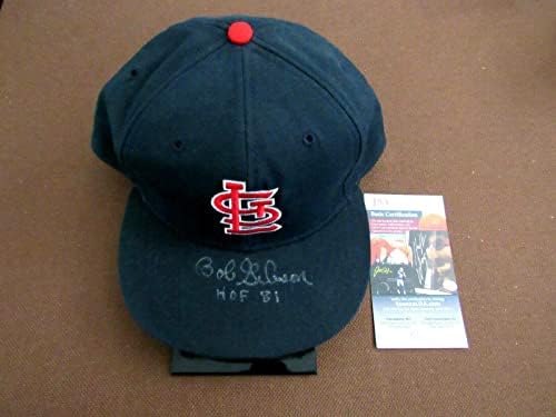 Bob Gibson Hof 81 Cy Genç St Louis Kardinaller İmzalı Otomatik Vtg Roma Kap Şapka Jsa İmzalı Şapkalar