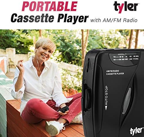 Tyler TCP-02 Taşınabilir Stereo Kaset Çalar-Teyp Destesi ve Çift Bantlı AM/FM Radyo ile ince 7 x 5 x 2 inç Dinleme