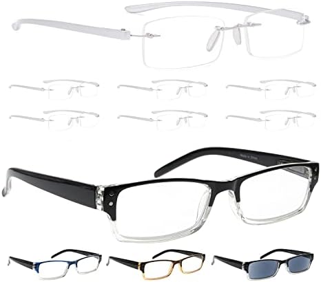 LUR 7 Paket Çerçevesiz okuma gözlüğü + 4 Paket Klasik okuma gözlüğü (Toplam 11 Çift Okuyucu +1.25)