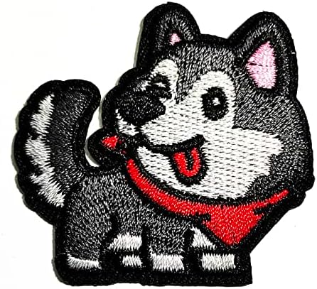 Kleenplus 2 Adet. Sibirya Husky Köpek Karikatür Çocuk Çocuklar İşlemeli Yamalar üzerinde Demir Dikmek Etiket El Sanatları
