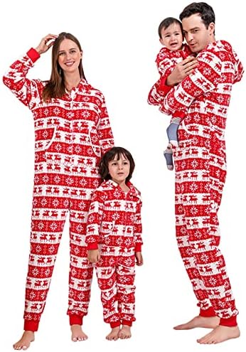 Noel Peluş Aile Giyim Kıyafetler Moda Kar Tanesi Baskı Kadife Tulum Kış Sıcak Noel Aile Sevimli Geyik Setleri