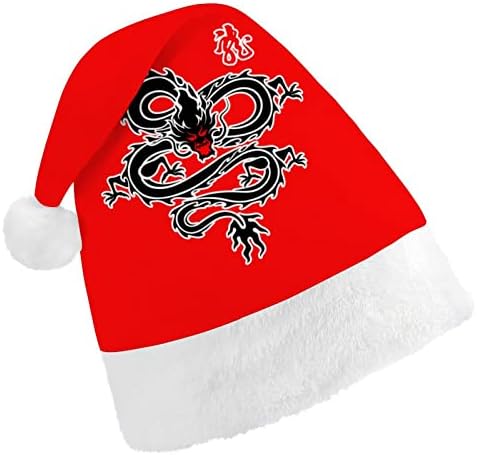Çin Ejderha Siluet Komik Noel Şapka Noel Baba Şapka Kısa Peluş ile Beyaz Manşetleri için Noel Tatil Parti Dekorasyon