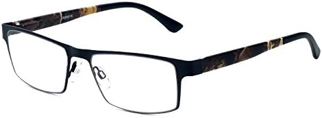 Calabrıa 5961 Metal Kamuflaj okuma gözlüğü Erkekler için Yaylı Menteşeli Bir Güç Okuyucular Ayarlanabilir Silikon