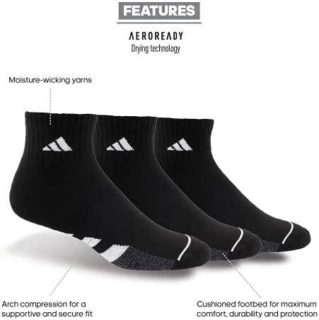 adidas erkek Yastıklı Çeyrek Çorap (3'lü)