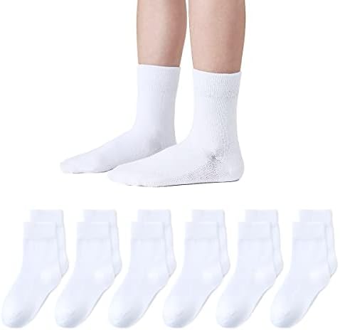 Marchare Kızlar Ekip Çorap Dikişsiz Çocuk Çorap Pamuk Okul Çorap Beyaz Siyah Gri Lacivert 6 Paket