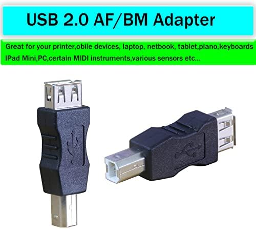 LGDehome USB 2.0 A Dişi USB B Baskı Erkek Adaptör Dönüştürücü, USB AF / BM Adaptörü, tip A Dişi USB B Baskı Erkek