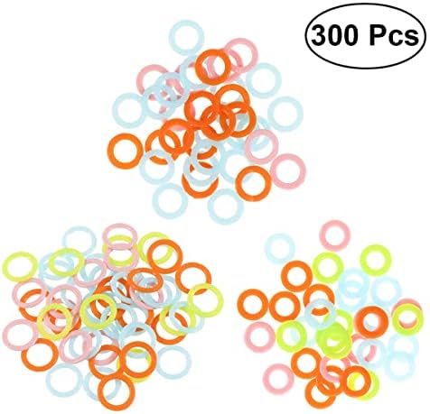 WİAMEE 300 adet 3 Boyutları Renkli Plastik O - ringler ve Dikiş Halkası İşaretleyiciler Yumuşak Dikiş Sayacı İğne