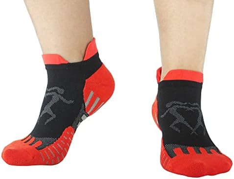 Bauvale erkek ve kadın Kırmızı Yastıklı Dikişsiz Blister Direnci Anti Kıyameti Düşük Kesim Çorap Koşucu için