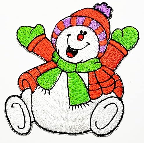 Kleenplus 2 Adet. Mutlu Kardan Adam X'mas Noel Karikatür Dikmek Demir on Patch İşlemeli Aplike Zanaat El Yapımı Elbise