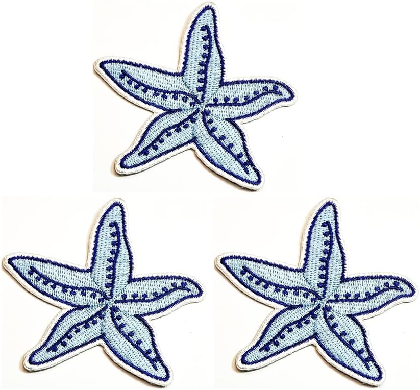 Kleenplus 3 adet. Mavi Denizyıldızı Yamalar Sticker Sanat Denizyıldızı Sualtı Okyanus Deniz Yaşamı Karikatür Yama