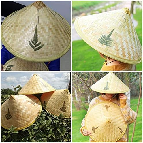 DOITOOL Erkek Şapka Japon Samuray Şapka 2 adet 36 CM Saman Çin Coolie Şapka Asya Dokuma Şapka Doğal Geniş Güneş Şapka