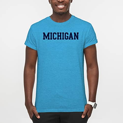 NCAA Michigan Wolverines Temel Blok, Takım Renk Koleji Üniversitesi T Shirt