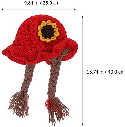 1 adet El Yapımı Yün Şapka Örgülü Şapka Güzel Şapka Yaratıcı Ayçiçeği Şapka Bebek için Ev / Duvar / Oda Süslemeleri