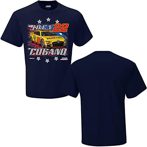 Damalı Bayrak Spor Erkek NASCAR %100 % Pamuklu tişört-2-Spot Yıldız ve Çizgili Vatansever Tee-Donanma