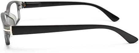 MİDİ mavi ışık engelleme kare okuma gözlüğü Erkekler için (M-308N) Yumuşak bir kılıfla (+3.00, Mat siyah) gönderilir