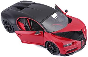 Maisto Bugatti Chiron Spor 1/18 pres döküm model araba-Siyah / Kırmızı (18-11044-00000022)