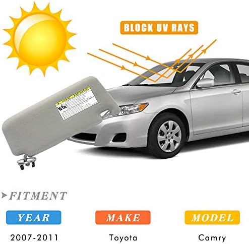 Sol Sürücü Yan Güneşlik Değiştirme için 2007 2008 2009 2010 2011 Toyota Camry Camry Hibrid Sunroof Olmadan (Gri)
